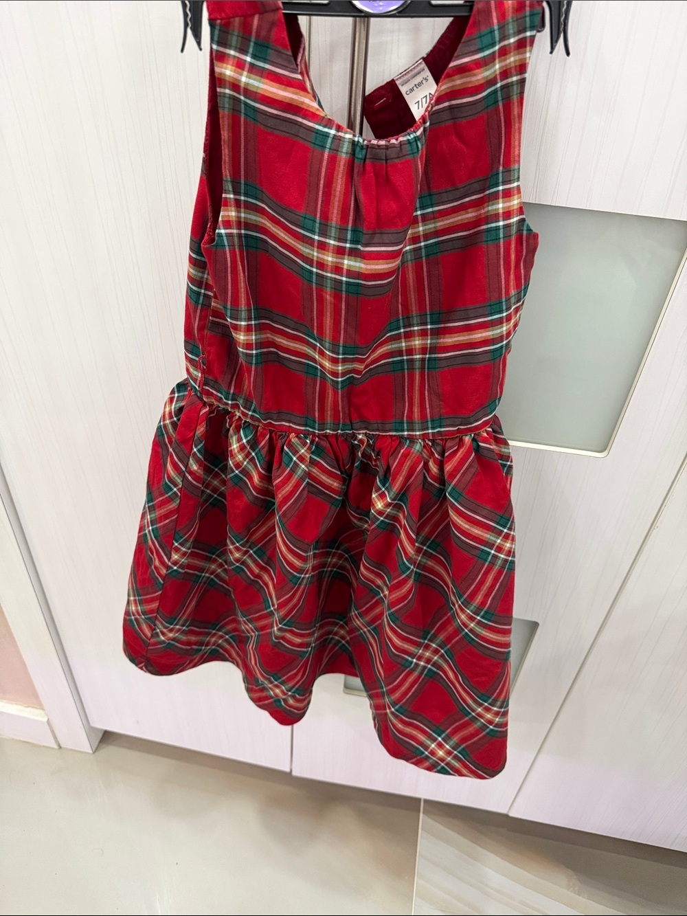 Carter's Red Green Plaid Sleeveless Holiday Dress